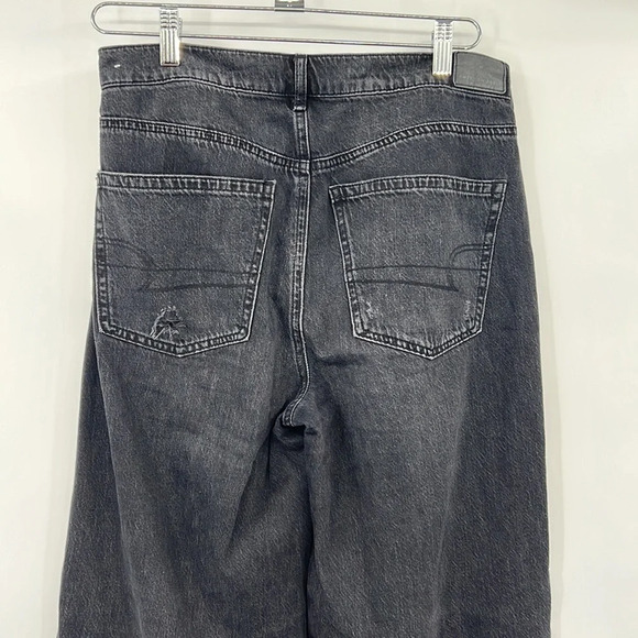 3/$20 American Eagle Jeans Womens 6 Long Skater‎ Gray Ripped Distressed Denim - Picture 6 of 16
